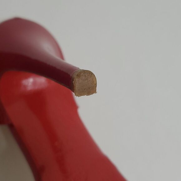 Christian Louboutin Patent Peep Toe Red Heels Size 37.5 - Picture 11 of 14